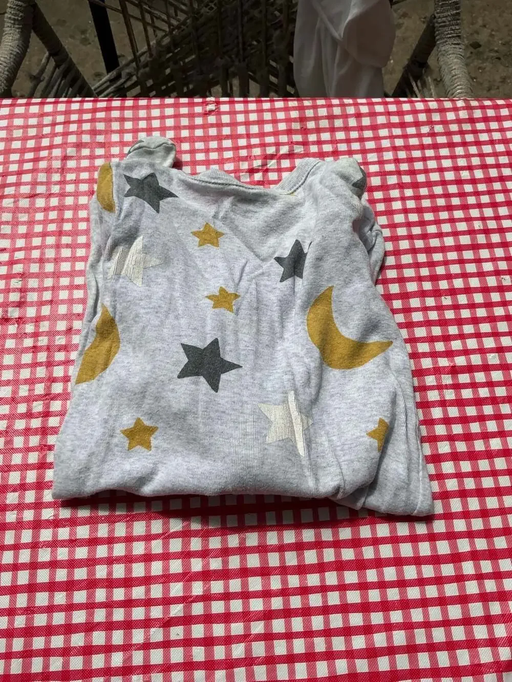 Old Navy Baby Moon and Stars Pattern Zip-Front Footed Pajamas